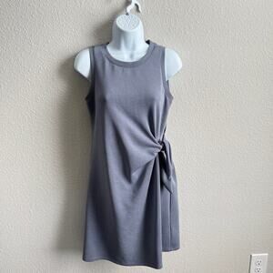 Cable & Gauge Sport Side Tie Dress Women's S Gray Relaxed Above Knee Tennis